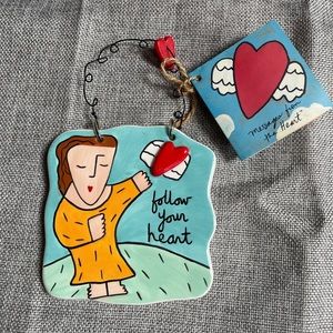 Sandra Magsamen Ceramic Tile "Follow Your Heart" Wall Plaque Inspirational Word